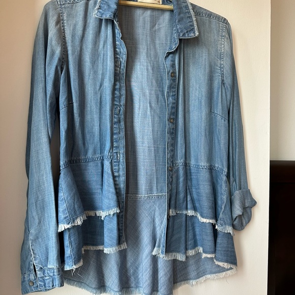 Bella Dahl Light Blue Denim Shirt - Picture 1 of 6